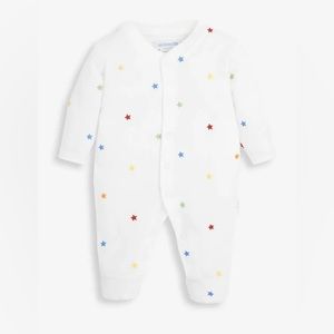 JoJo Maman Bebe • Star appliqué footies (0-3)